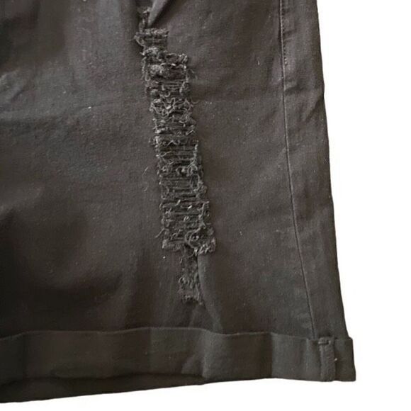 Ashley Stewart NEW curvy girl plus size 22 black distressed shorts - Picture 2 of 9